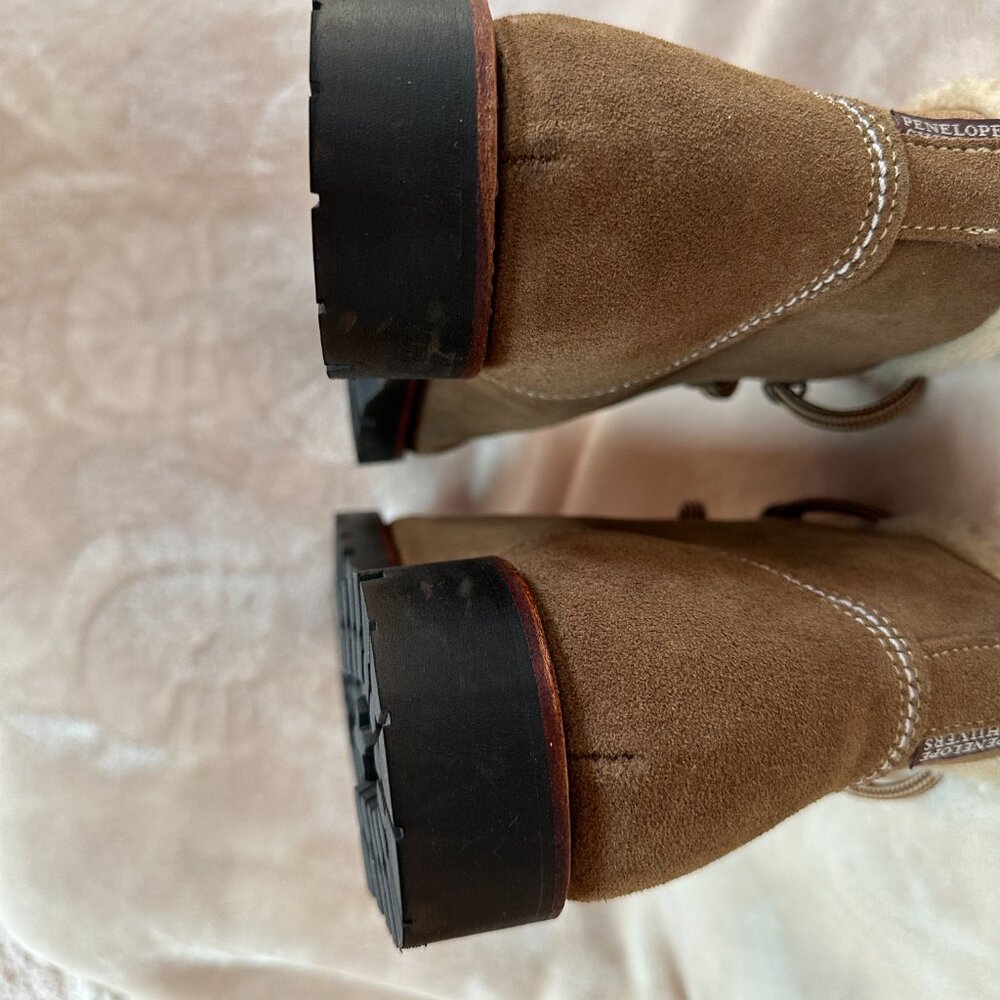 NWOT Penelope Chilvers Alto Shearling Lined Boots in Peat Women's US 8 EU 39 - Picture 7 of 9